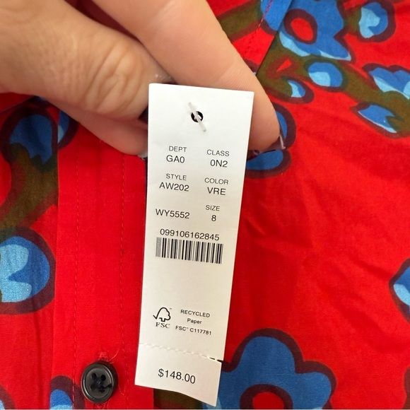 NWT J Crew Collection Classic-fit Button Down Shirt in Lattice Floral Size 8 - Picture 7 of 12